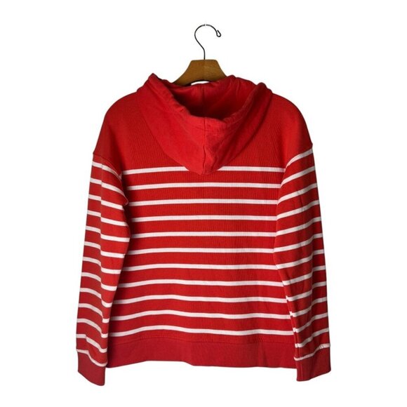 Joules Jacket Women 2 Red White Striped Oakham Full Zip Hoodie Sweatshirt Preppy - Picture 3 of 11